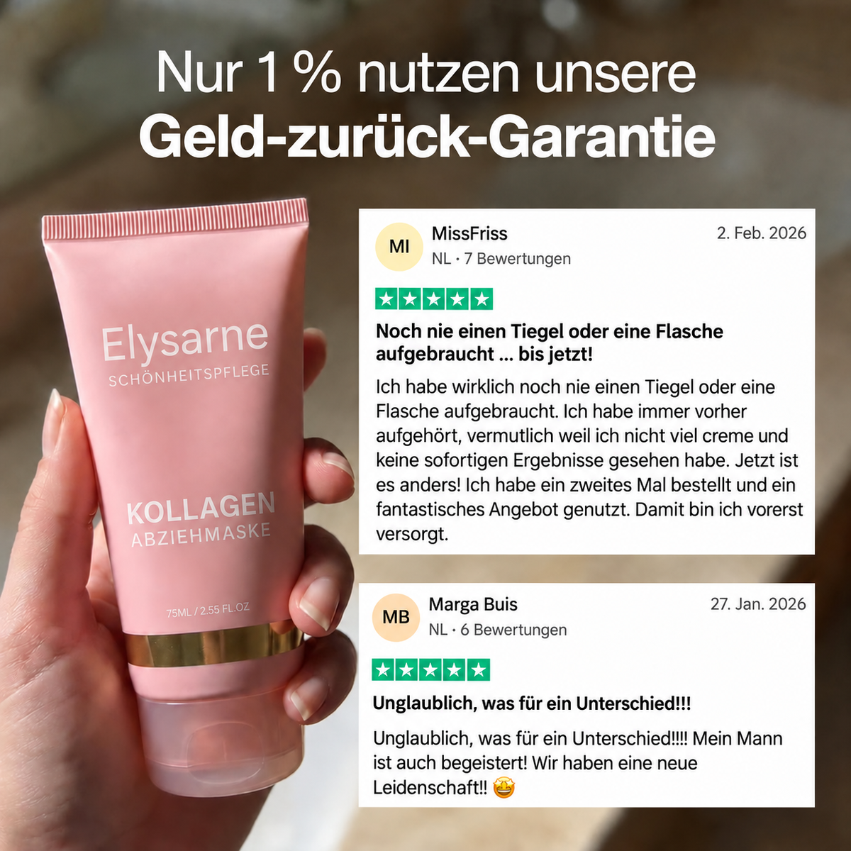 Elysarne Kollagen-Maske – Abbildung 12, deutscher Entwurf